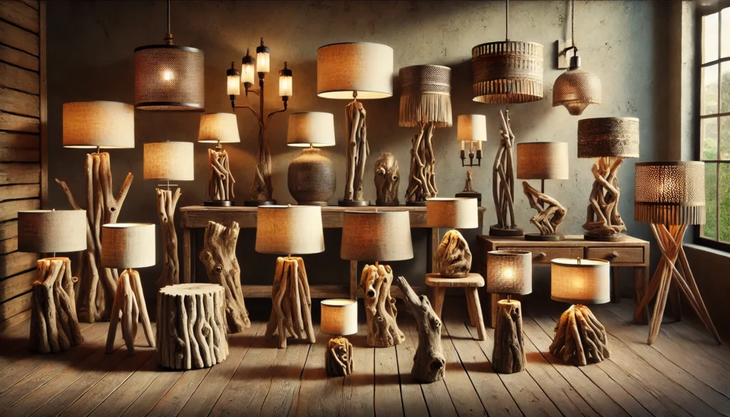 Types de Lampes en Bois Flotté